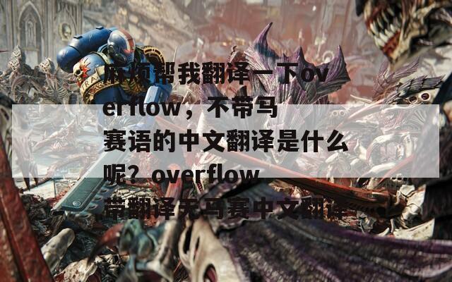 麻烦帮我翻译一下overflow，不带马赛语的中文翻译是什么呢？overflow带翻译无马赛中文翻译