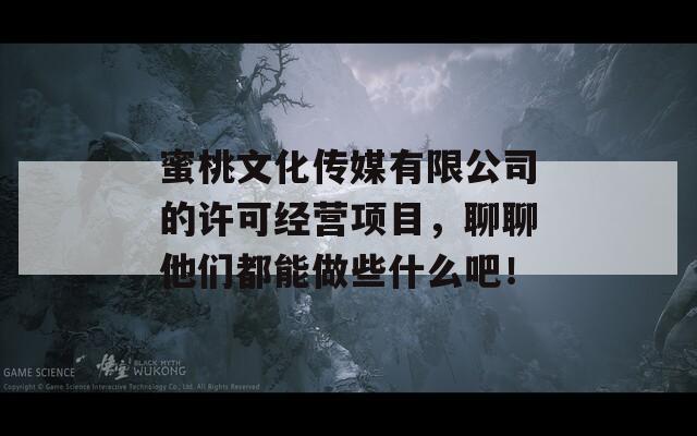 蜜桃文化传媒有限公司的许可经营项目，聊聊他们都能做些什么吧！