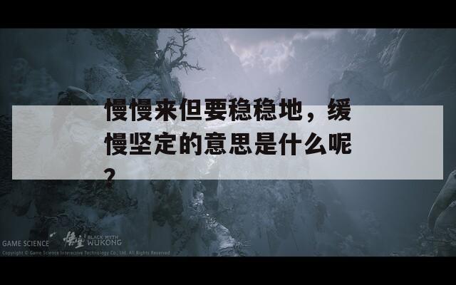 慢慢来但要稳稳地，缓慢坚定的意思是什么呢？