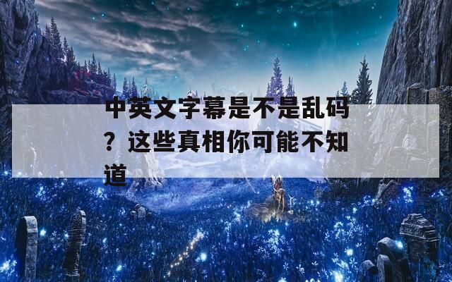 中英文字幕是不是乱码？这些真相你可能不知道