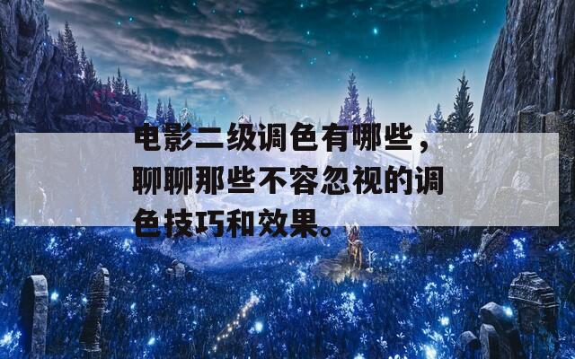 电影二级调色有哪些，聊聊那些不容忽视的调色技巧和效果。