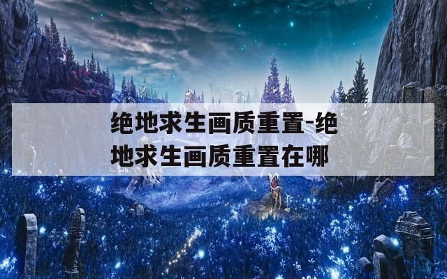 绝地求生画质重置-绝地求生画质重置在哪