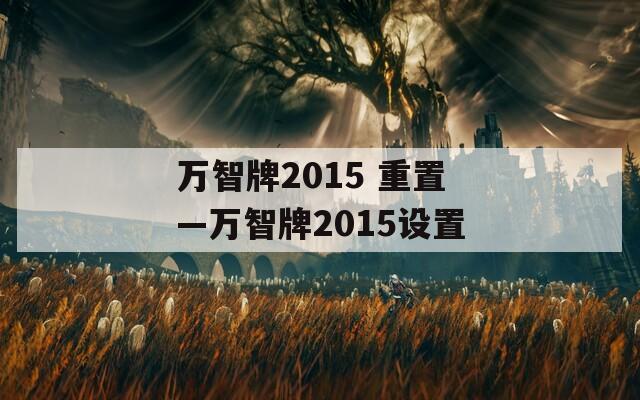 万智牌2015 重置—万智牌2015设置