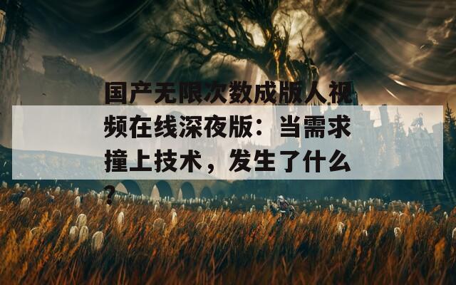 国产无限次数成版人视频在线深夜版：当需求撞上技术，发生了什么？